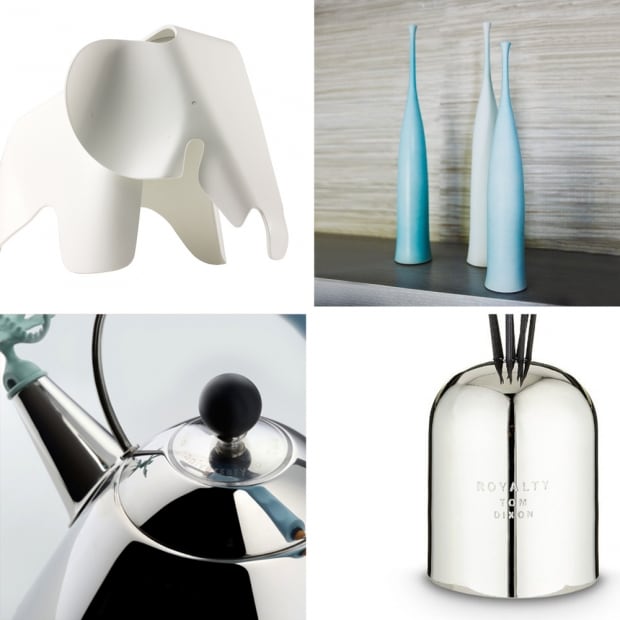 Eames® Elephant, Alessi Graves Kettle, Tom Dixon Royalty Diffuser